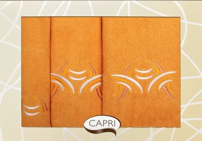 Komplet ręczników w pudełku Capri 3 cz. Rak 06 pomarańcz+krem Eurofirany