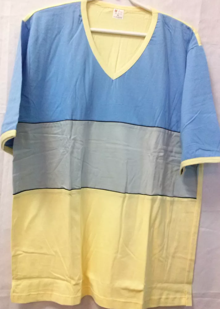 Piżama damska krótki rękaw 95  XL niebiesko żółto szara Luna
