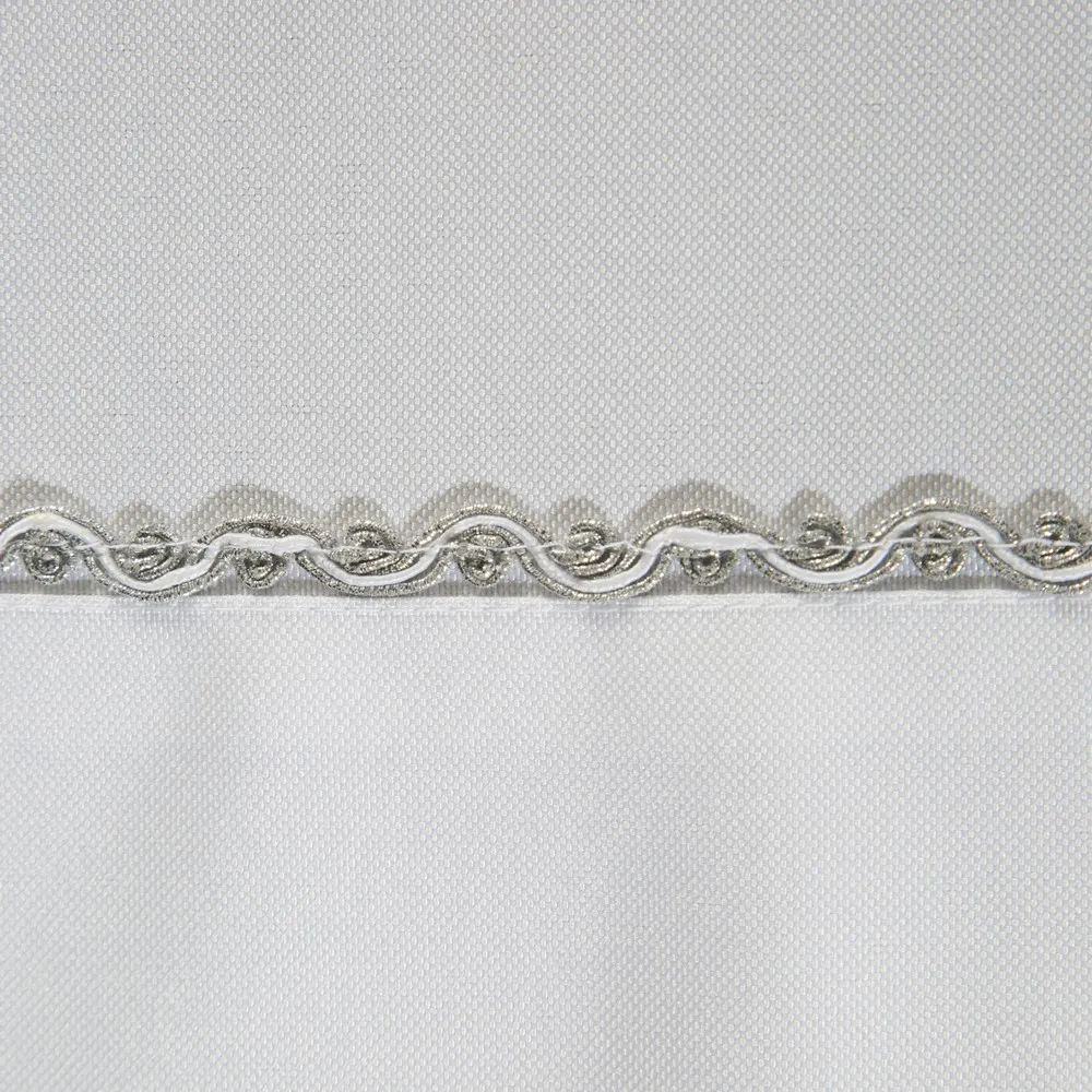 Obrus 140x220 Elina biały srebrna lamówka w pudełku Eurofirany