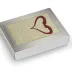 Ręcznik na Walentynki 70x140 kremowy Serce haft czerwony w pudełku