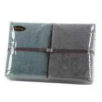 Komplet ręczników 4 cz. 2x50x90+2x70x140 miętowy ciemny stalowy 500 g/m2 frotte zestaw upominkowy 23