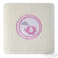 Ręcznik dziecięcy 50x90 Baby 19 kremowy różowy słonik 500 gsm Eurofirany