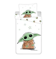 Prześcieradło bawełniane z gumką 90x200 Star Wars Baby Yoda dla dzieci August 23