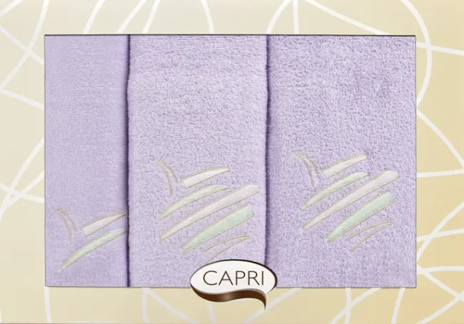 Komplet ręczników w pudełku Capri 3 cz. Eliza/12 wrzos+krem Eurofirany
