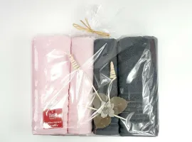 Komplet ręczników 4 szt Alexa różowy popielaty ciemny upominkowy 420g/m2 Greno