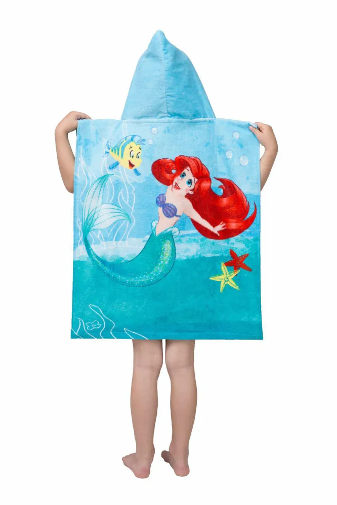 Poncho dla dzieci 50x115 Ariel  i Przyjaciele ręcznik z kapturem dziecięce August 23
