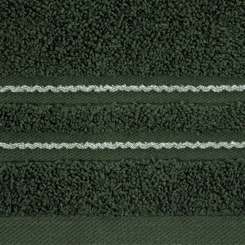 Ręcznik Emina 50x90 zielony zdobiony  stebnowaną bordiurą 500 g/m2 Eurofirany