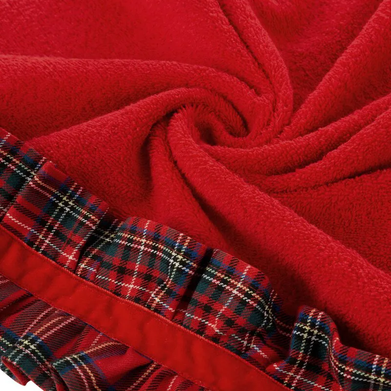 Ręcznik Santa 70x140 czerwony kratka      świąteczny 01 450 g/m2 Eurofirany
