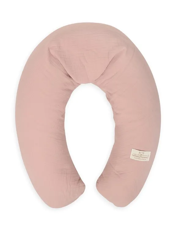 Poduszka pozycjonująca Relax Muslin       różowa pudrowa 190 cm do karmienia ciążowa wypoczynkowa