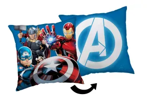 Poduszka dekoracyjna 35x35 Avengers Heroes 02 Kapitan Ameryka niebieska dwustronna