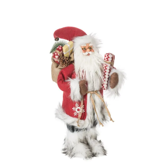 Ozdoba świąteczna Święty Mikołaj Leo 1 22x16x45 biały czerwony