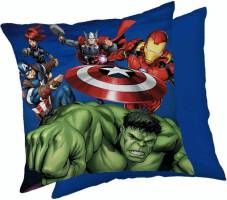 Poduszka dziecięca 40x40 Avengers 03 0486 granatowa dziecięca Kapitan Ameryka Iron Man Hulk Thor dekoracyjna