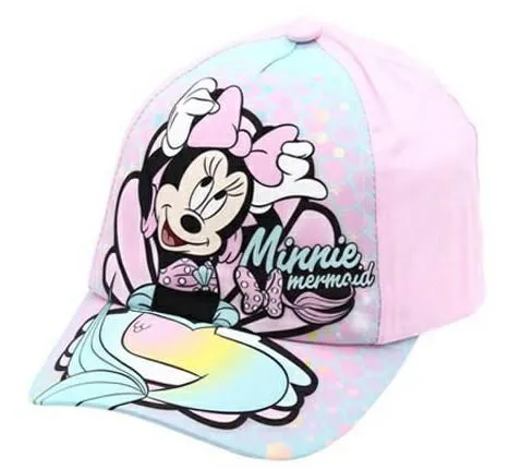 Czapka z daszkiem Myszka Mini syrenka Minnie Mouse 52 różowa jasna 6165