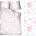 Pościel satynowa 160x200 Britania biała  różowa kwiaty Greno