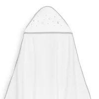 Okrycie kąpielowe 100x100 Esrellas biały szary ręcznik z kapturkiem + śliniaczek