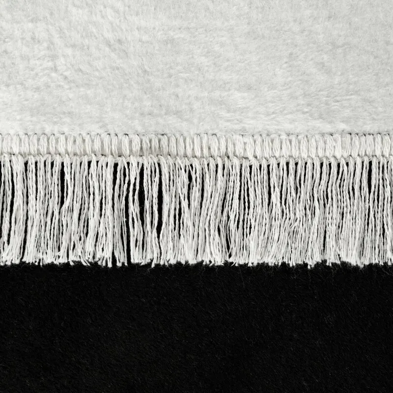 Koc bawełniany akrylowy 150x200 Duo       biały czarny dwustronny Eurofirany