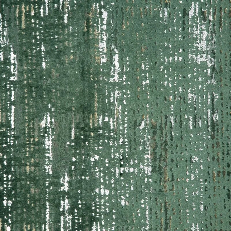 Zasłona Vilma 140x270 zielona welurowa    ze srebrnym nadrukiem gotowa na taśmie Z10 Eurofirany