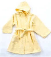 Szlafrok dziecięcy 18 Miesięcy żółty bawełniany frotte Greno