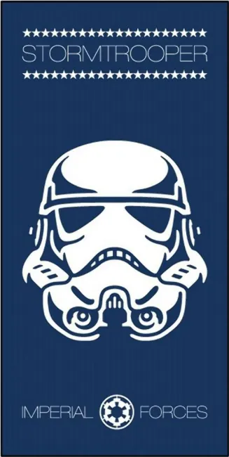 Ręcznik plażowy 70x140 Star Wars Gwiazdne Wojny Stormtrooper Szturmowiec hełm granatowy biały bawełniany dziecięcy 0577