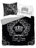 Pościel bawełniana 220x200 3610 A King Queen Royal Dreams czarna biała Król i Królowa dwustronna Holland Home 2