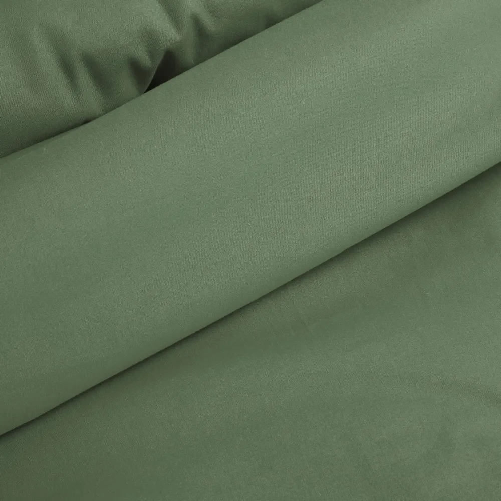 Pościel bawełniana 220x200 Monte         oliwkowa z lamówką na poduszkach jednobarwna Terra Collection Eurofirany