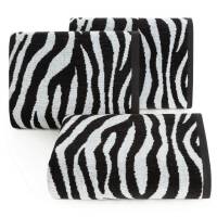 Ręcznik Zebra 70x140 czarny biały 500g/m2 frotte Eurofirany