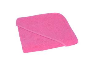 Okrycie kąpielowe 80x80 niemowlęce różowe ręcznik z kapturkiem 9078S 380g/m2 Clarysse
