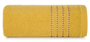 Ręcznik 30x50 Fiore musztardowy 500g/m2 frotte ozdobiony bordiurą w postaci cienkich paseczków Eurofirany
