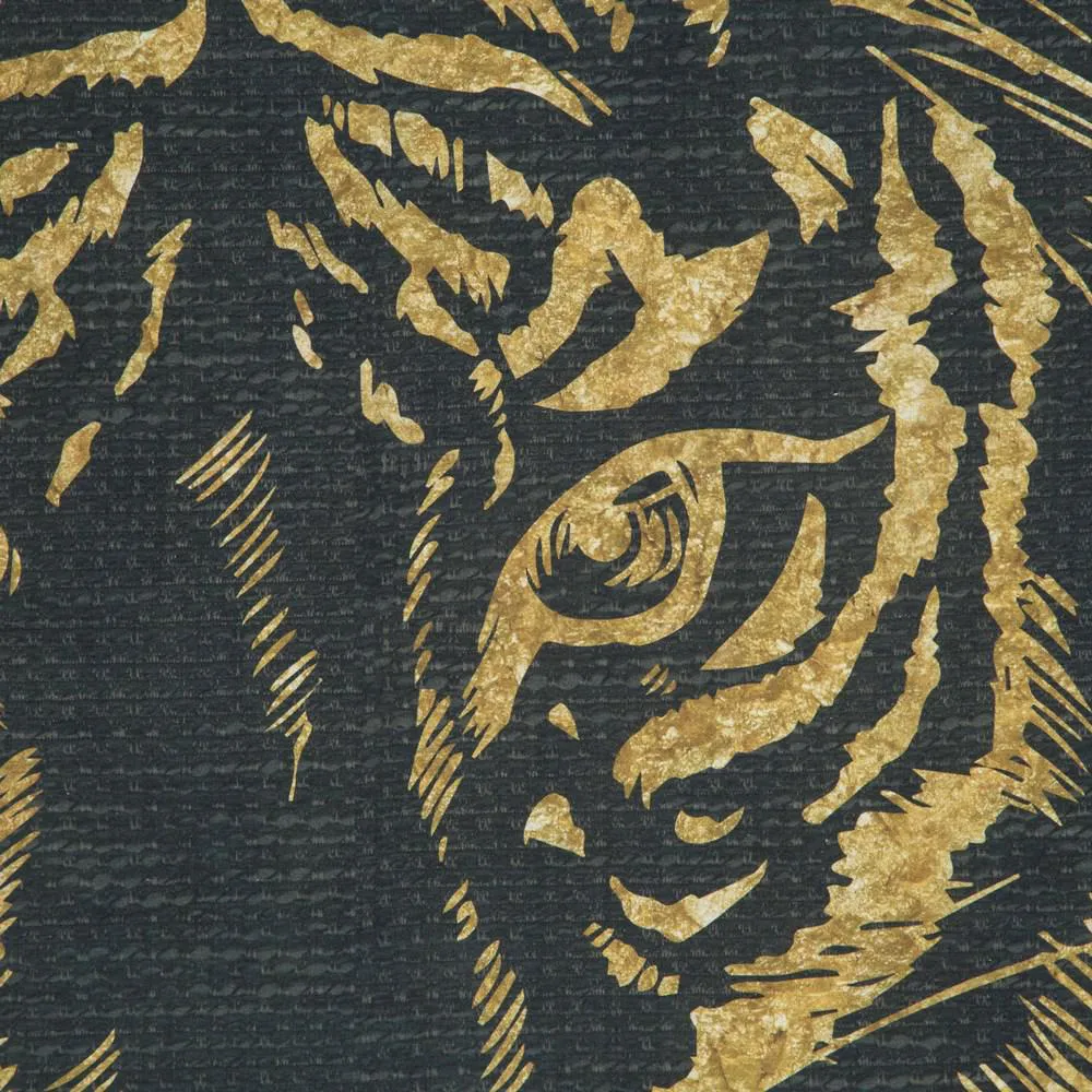 Pościel bawełniana 220x200 Tiger tygrys grafitowa złota Eurofirany