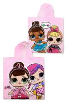 Poncho dla dzieci 55x110 LOL 4888 L.O.L. laleczki w kuli surprise confetti różowe jasne ręcznik z kapturem