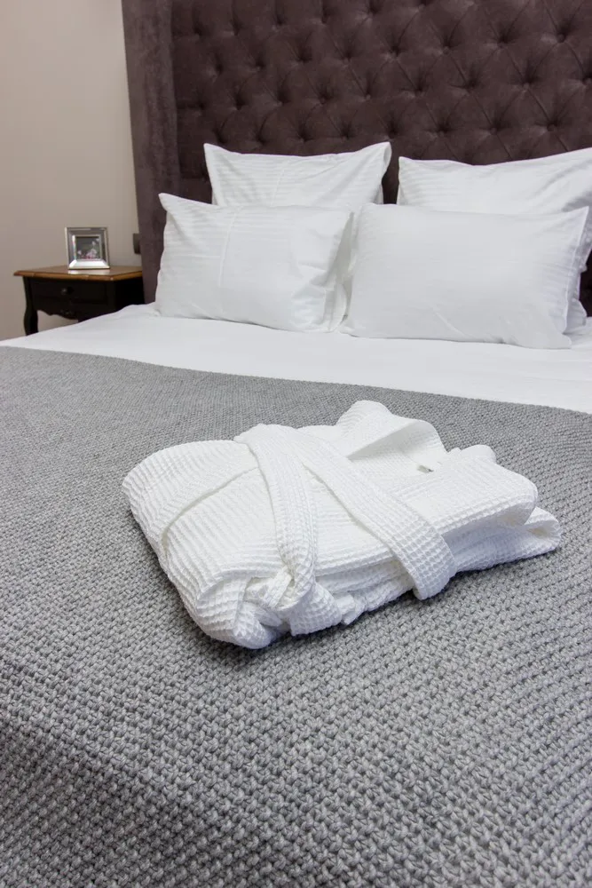 Szlafrok Wafel 1 M biały gofrowany hotelowy bawełniany Eurofirany