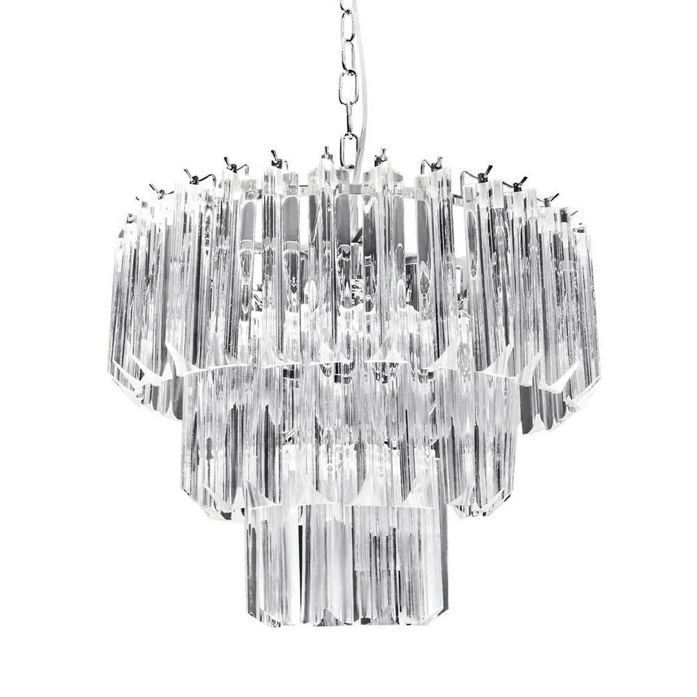 Lampa wisząca sufitowa Daga 40x42 z luźno zwisającymi kryształowymi zawieszkami do salonu sypialni styl nowoczesny klasyczny glamour