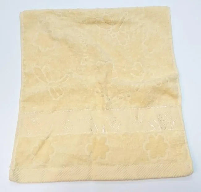 Ręcznik mały 34x75 wytłaczany żółty kwiatki ważki grzybki 100% bawełny Niska cena Wyprzedaż