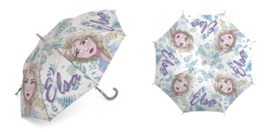 Parasolka dla dzieci Frozen Kraina Lodu 3230 Elsa liście biały zielony fioletowy różowy parasol różówa rączka