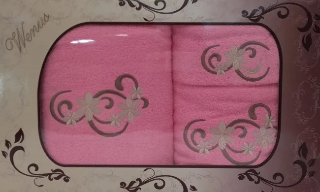 Komplet ręczników Wenus frotte 3 szt. Jasny Różowy Jedynka 9933
