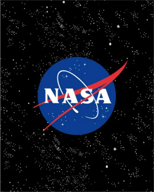 Koc polarowy NASA 120x150 kosmos logo pled dziecięcy chłopięcy czarny niebieski 4415 młodzieżowy kocyk