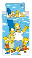 Pościel bawełniana 140x200 Simpsonowie Family Simpsons 5055 poszewka 70x90 niebieska dziecięca