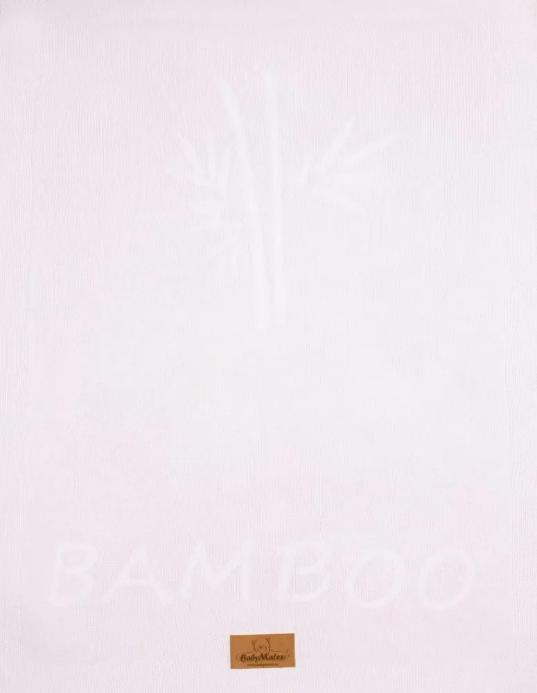 Kocyk bambusowy 80x100 Thai biały dziany dzianinowy TB0364-01