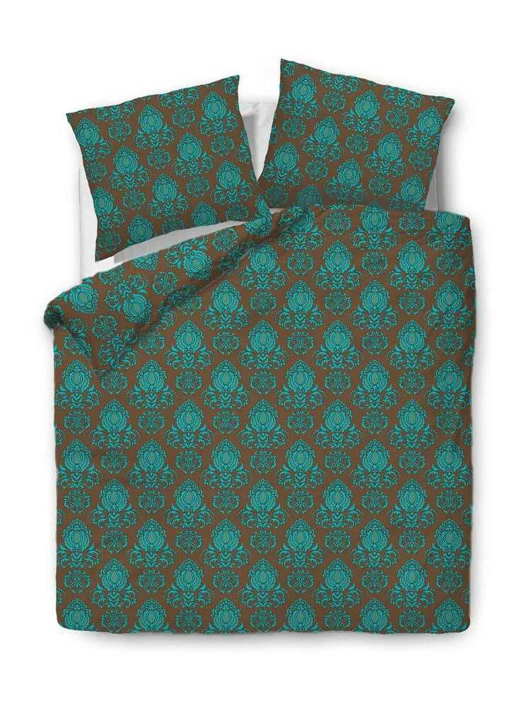 Pościel bawełniana 160x200 71451/1 ornament brązowa zielona turkusowa Glamour orientalna Cottonlove 2