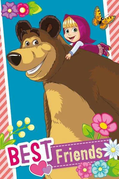 Ręcznik dziecięcy 40x60 Masza i Niedźwiedź 6267 Best Friends Masha and the Bear bawełniany do przedszkola 046
