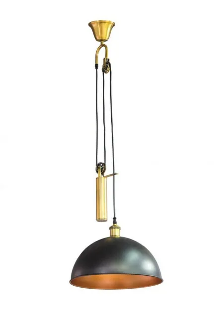 Lampa wisząca Andy 36x36x16 czarna złota miedziana styl retro loft minimalistyczny do salonu biura kuchni