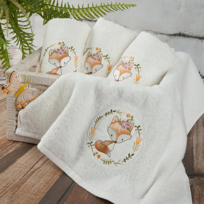 Ręcznik dziecięcy 50x90 Baby 44 biały  lis 450g/m2 Eurofirany