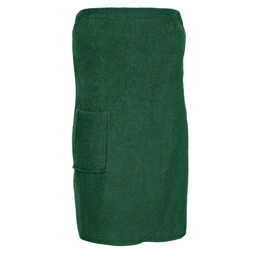 Ręcznik damski do sauny Pareo S/M zielony butelkowy frotte bawełniany