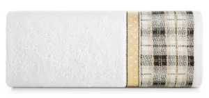 Ręcznik Angel 70x140 biały złoty świąteczny 480 g/m2 Eurofirany