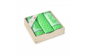Komplet ścierek kuchennych Szarak 3 szt zielony jasny 8525 w drewnianym pudełku Zwoltex 22