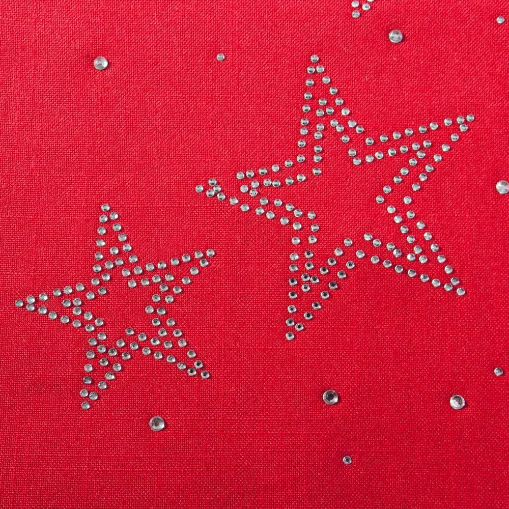 Obrus bieżnik świąteczny 40x140 Aurelia czerwony gwiazdki cekinki Eurofirany