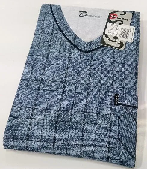 Piżama męska długa D MAXI 892 XL/2XL dżinsowa krata
