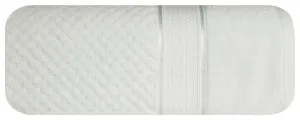 Ręcznik Jessi 50x90 biały frotte 500g/m2 z fakturą wytłaczanej krateczki i welurową bordiurą Eurofirany