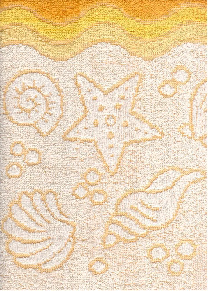 Ręcznik Flora Ocean 70x140 żółty          bawełniany frotte 380 g/m2 Greno
