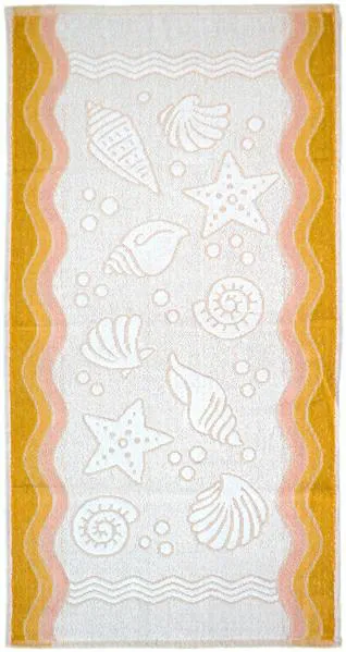 Ręcznik Flora Ocean 70x140 żółty          bawełniany frotte 380 g/m2 Greno